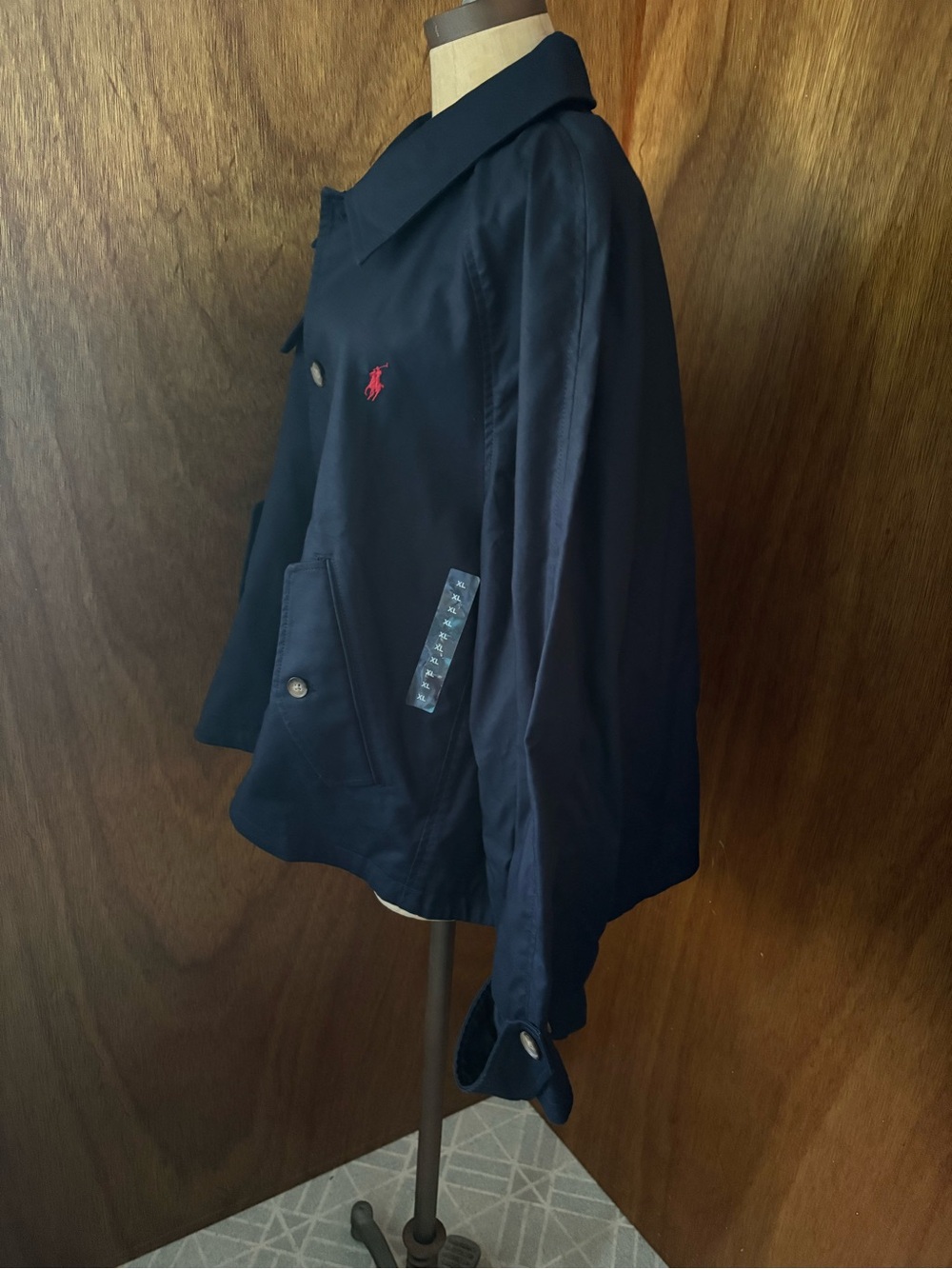 NEW POLO RALPH LAUREN SZ XL Navy Blue Cotton Twill Jacket Short Trench - Picture 3 of 11